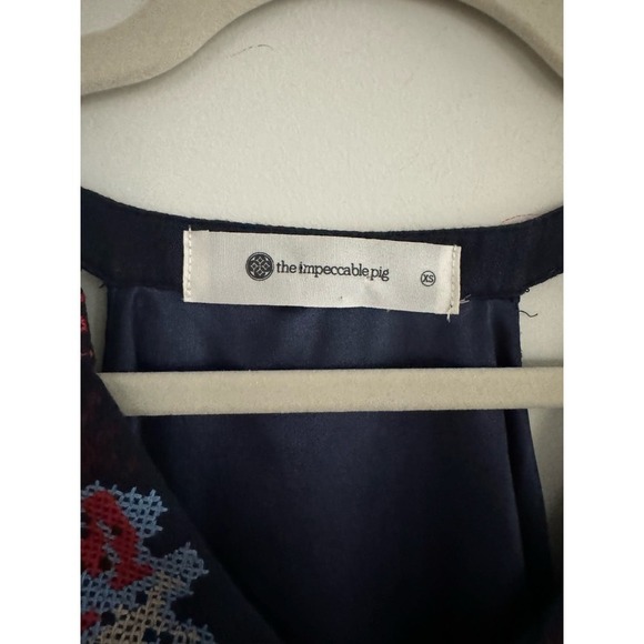 The Impeccable Pig Boho Racerback Embroidered Bodice Dress Size XS Lined - Picture 6 of 6